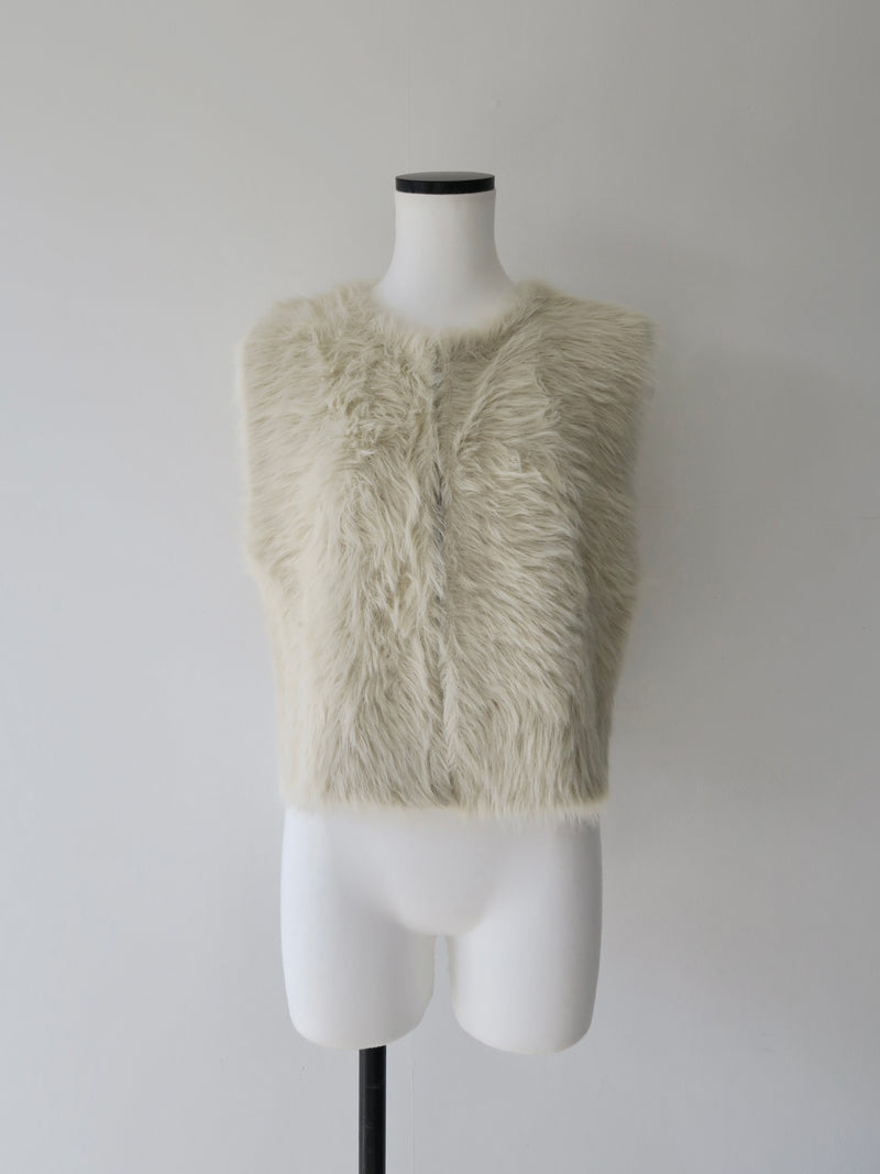 mink-like fur short vest