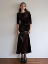 ［伊勢丹先行発売］ shirring drape velour dress