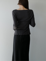 cowl silhouette stretching tops