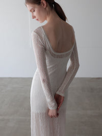 romantic lace sheer back dress
