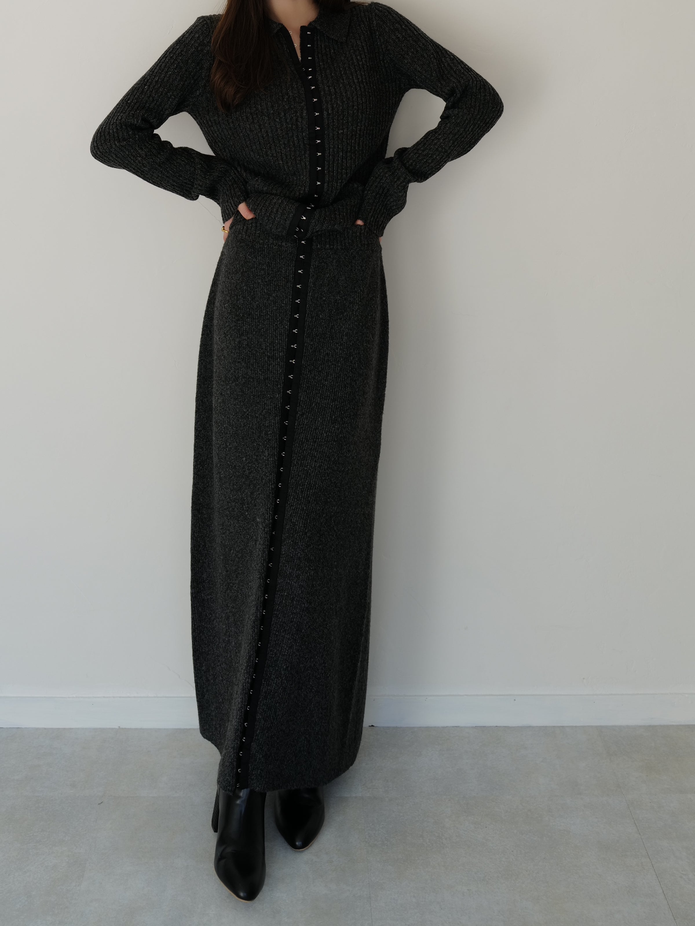 summer sale / hook rib knit skirt