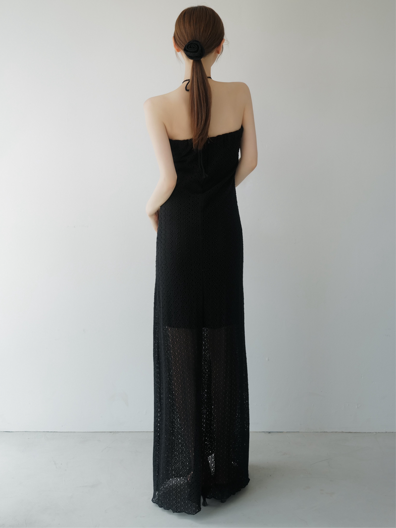 openwork halter dress