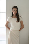 fuzzy cap sleeve top