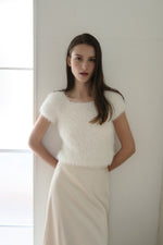 fuzzy cap sleeve top