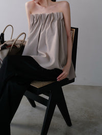 airy pleats tuck blouse