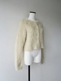 mink-like fur cardigan