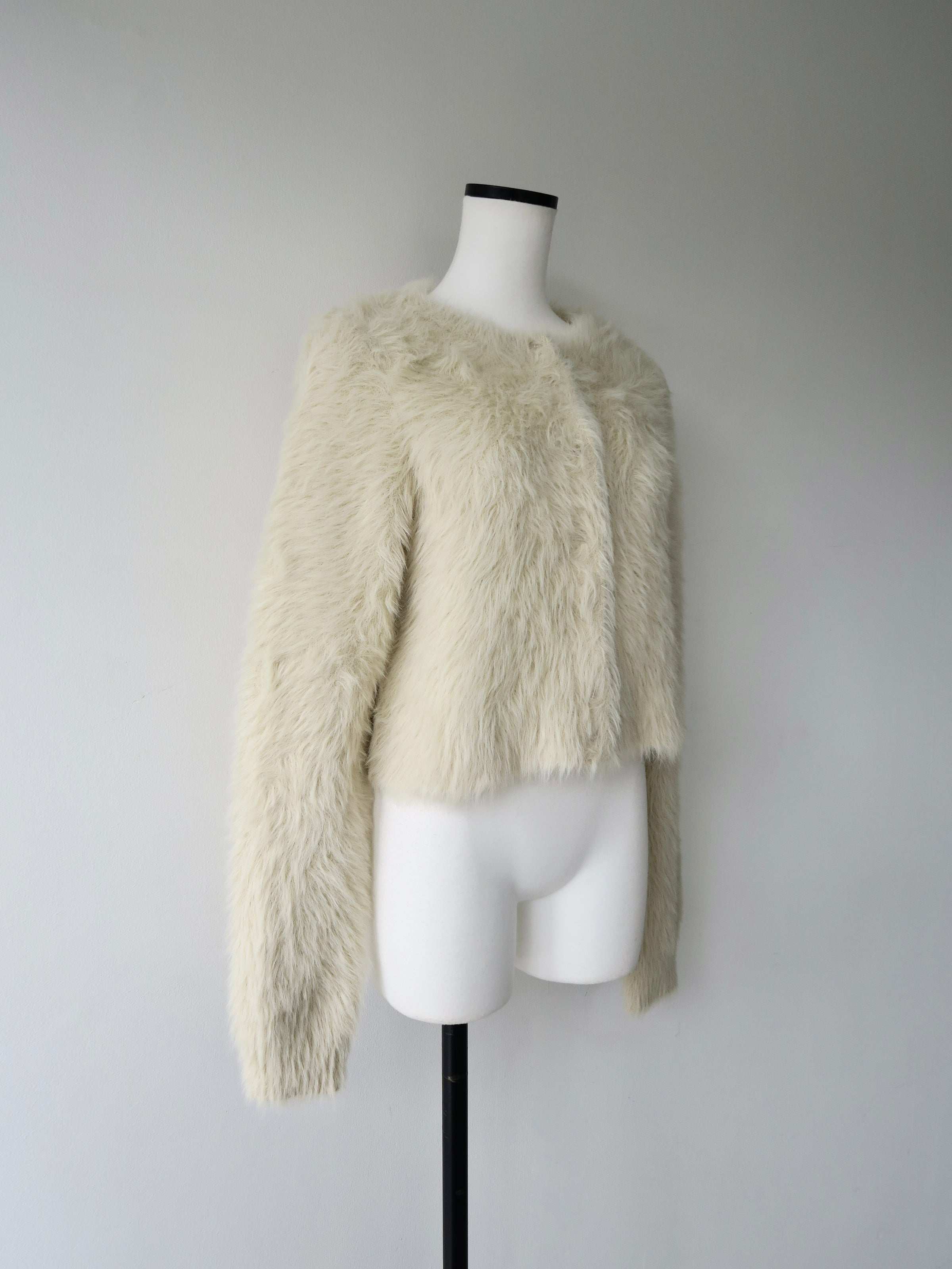 mink-like fur cardigan