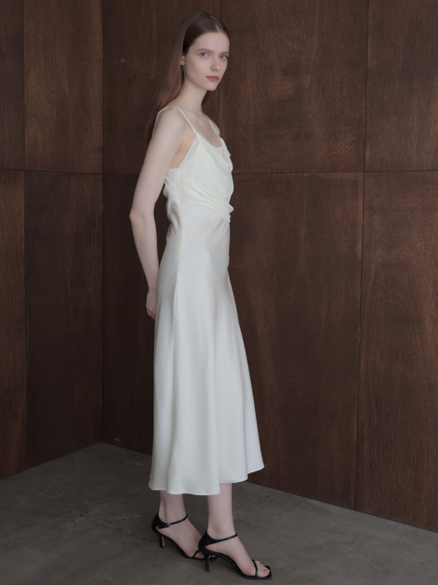 minimalist pleated long dress