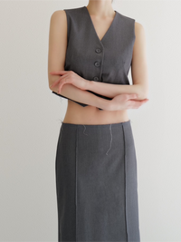 summer sale / raw hem single vest