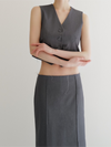 raw hem single vest