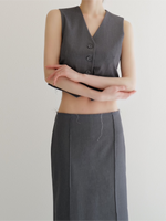 raw hem single vest
