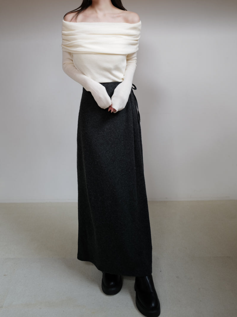 angora soft long skirt