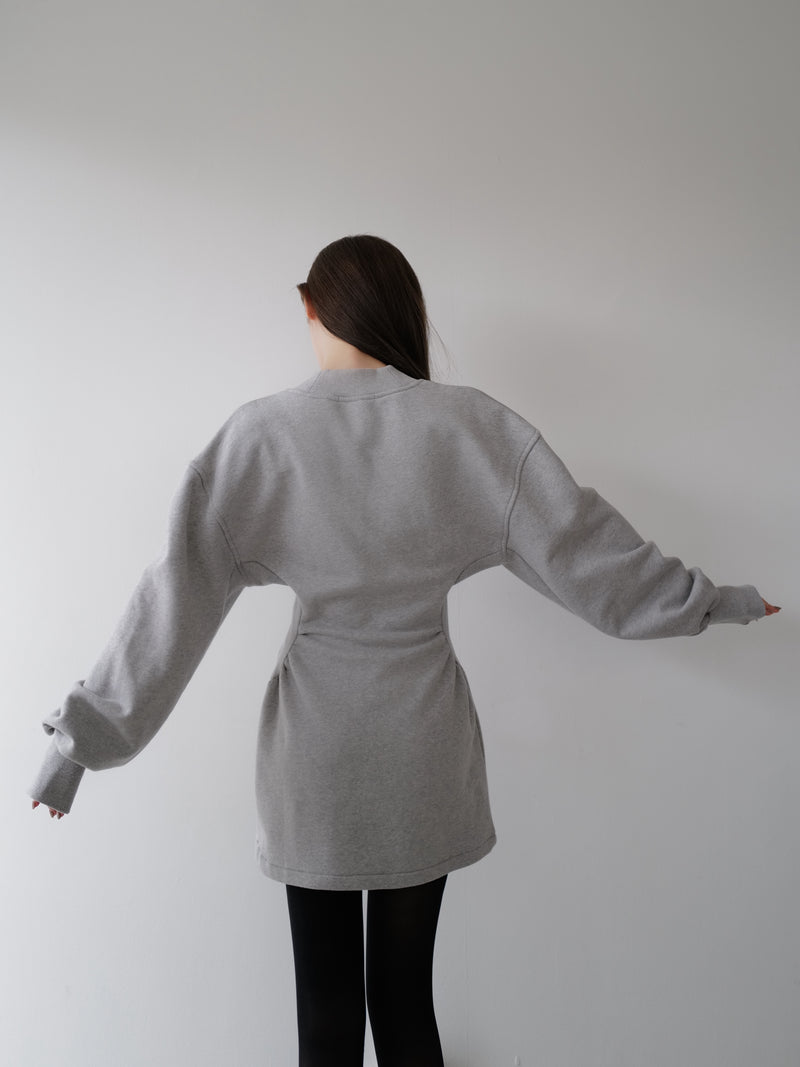 sweat hourglass v neck dress