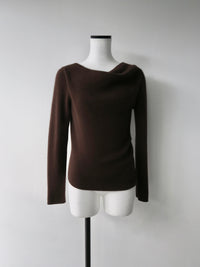 raccoon wool drape neck knit
