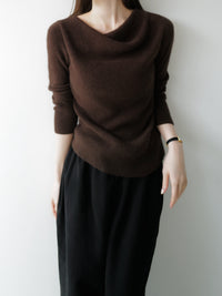 raccoon wool drape neck knit