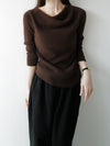 raccoon wool drape neck knit