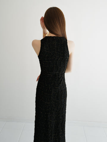 4/30 ivory / black 20:00~ restock ) wavy tile pattern dress – célon