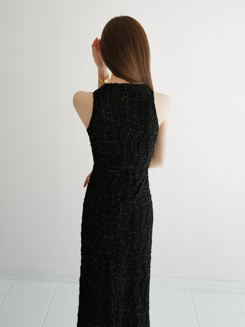 wavy tile pattern dress