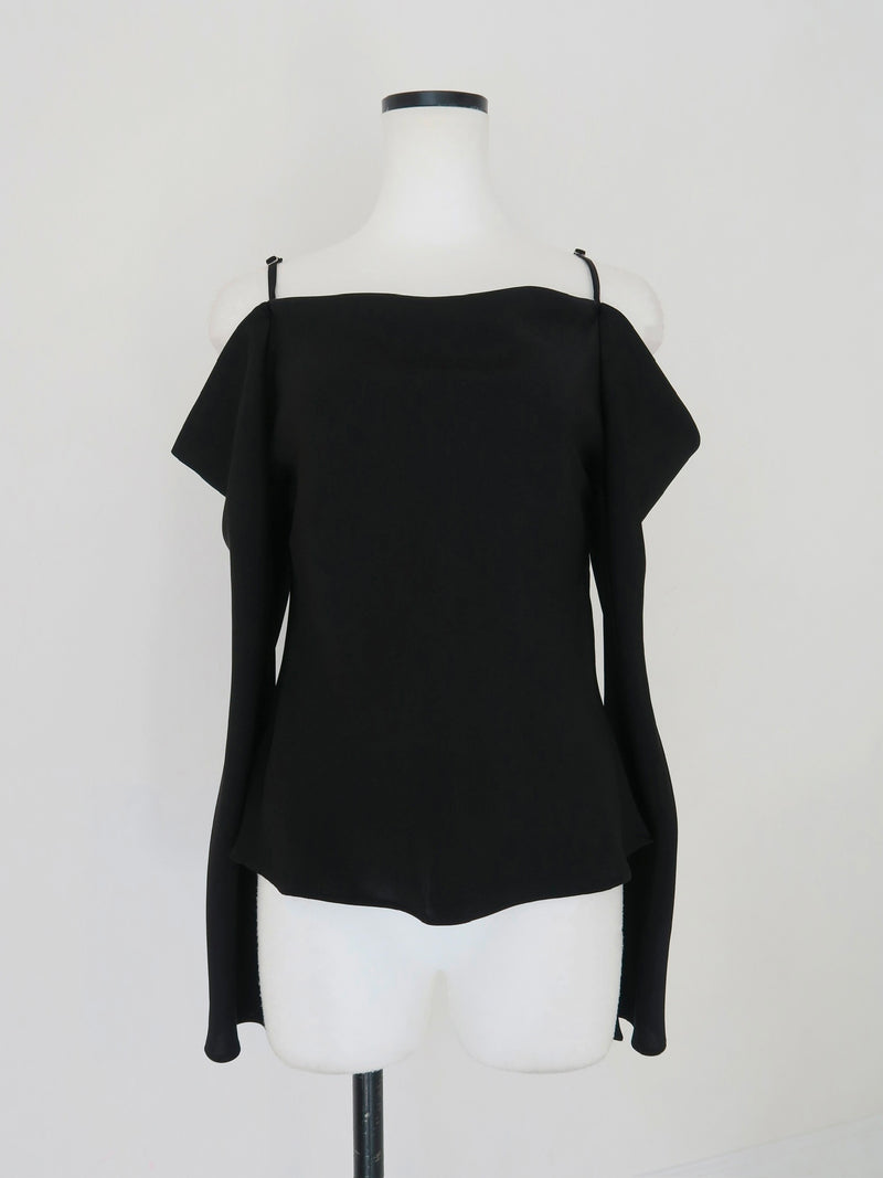 off shoulder silky blouse