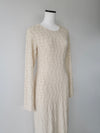 wavy tile pattern long sleeve dress