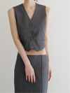 raw hem single vest