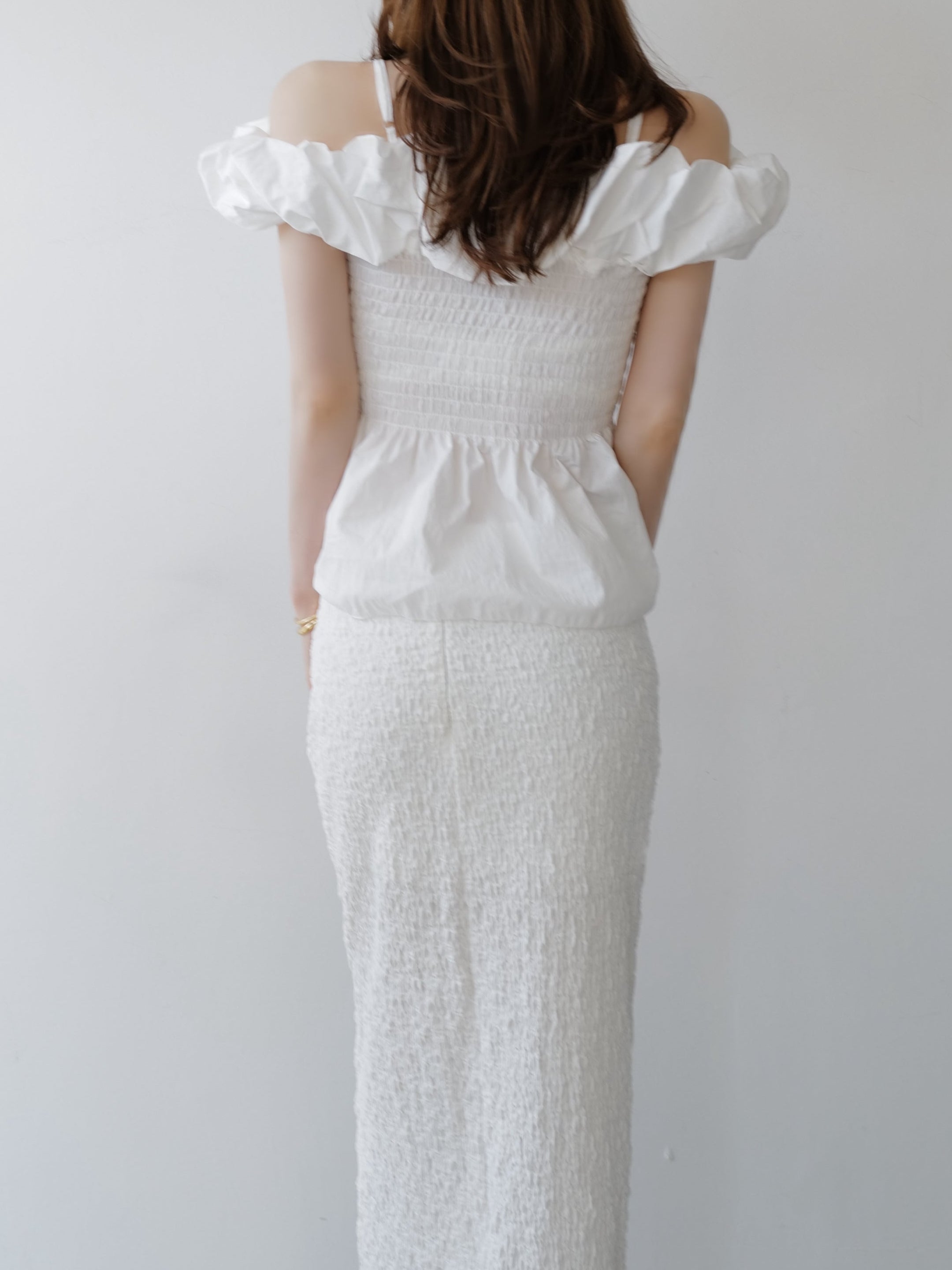 off shoulder peplum top