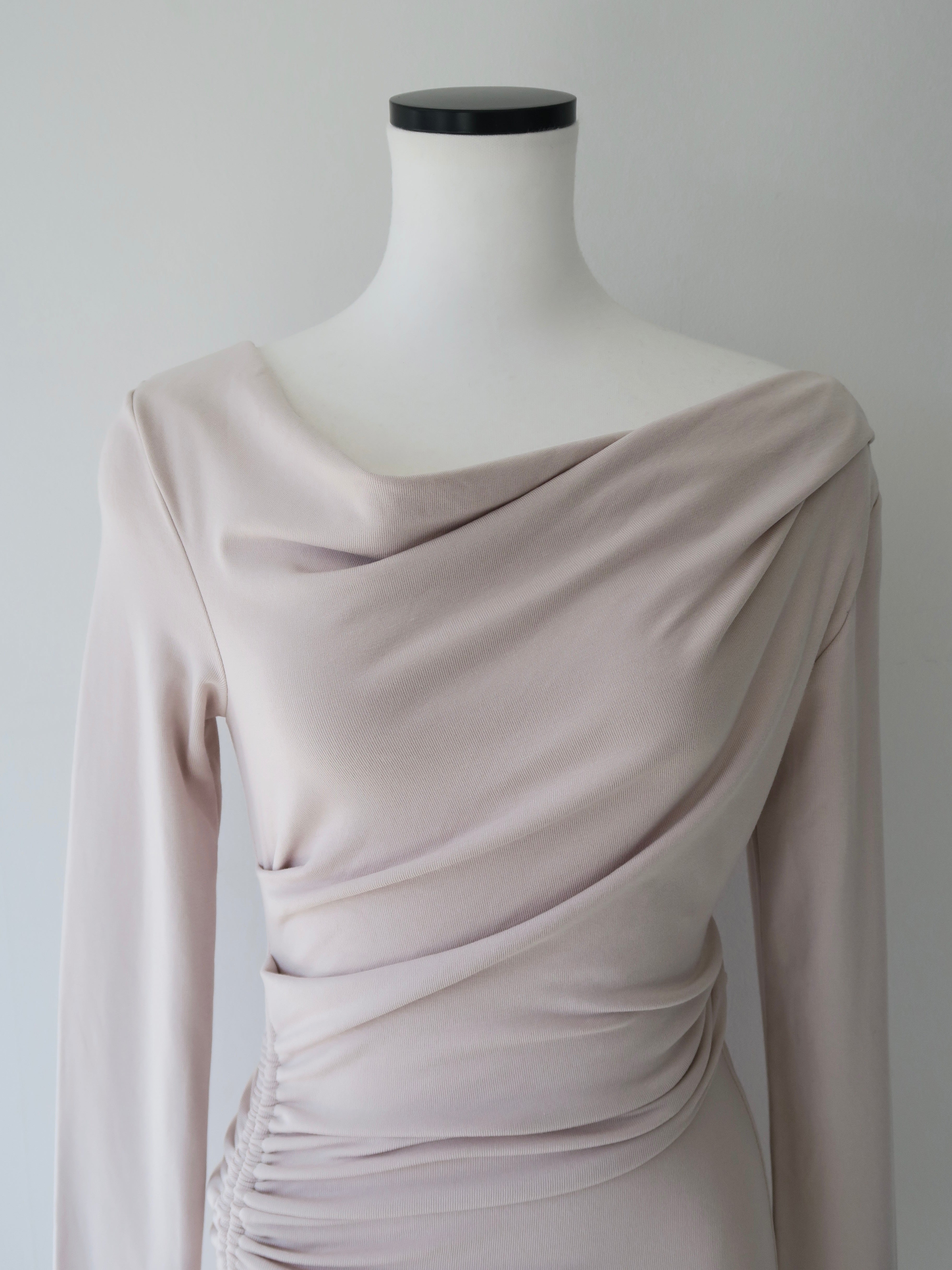 luxe shirring asymmetric dress – célon