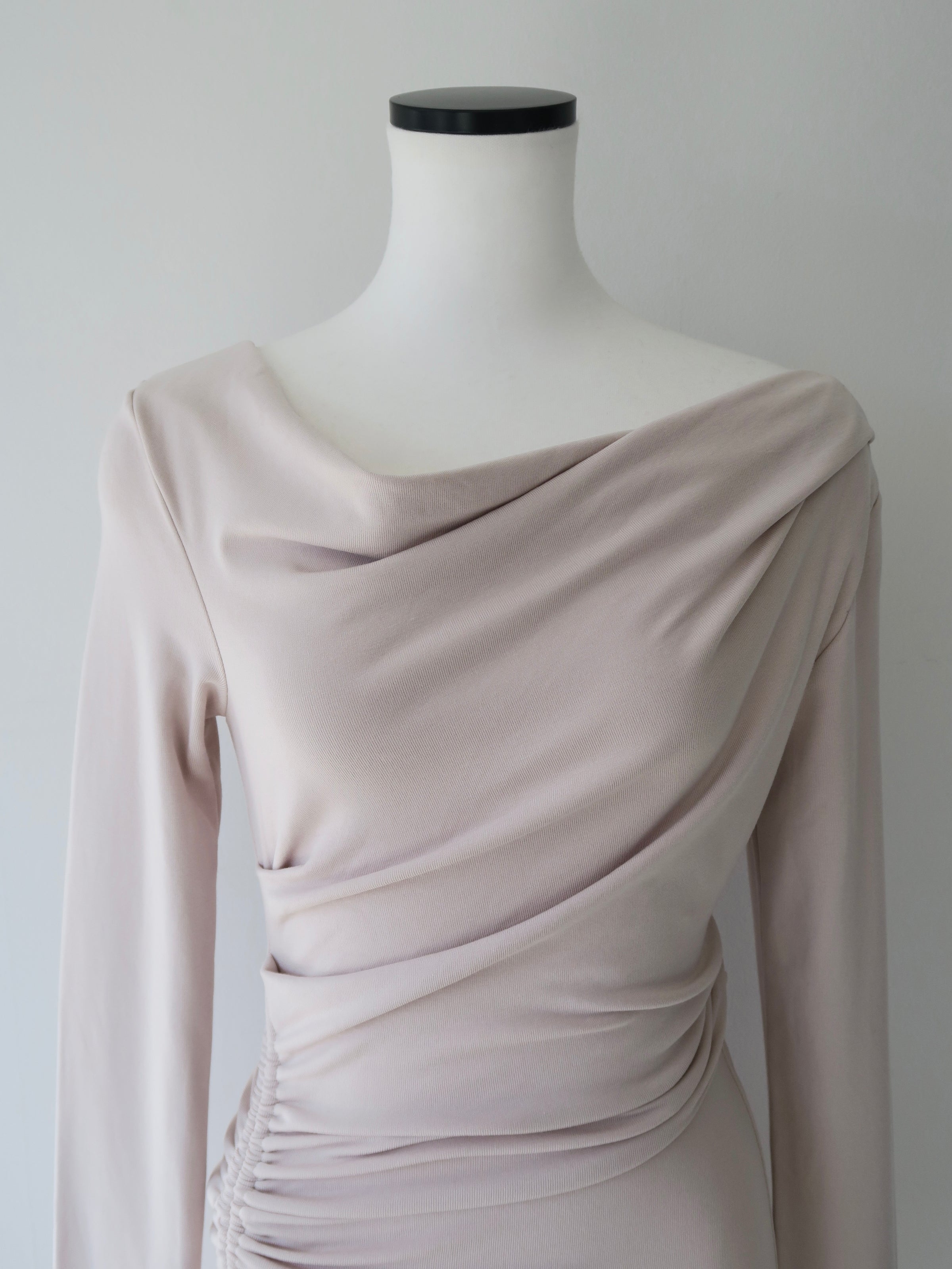 luxe shirring asymmetric dress