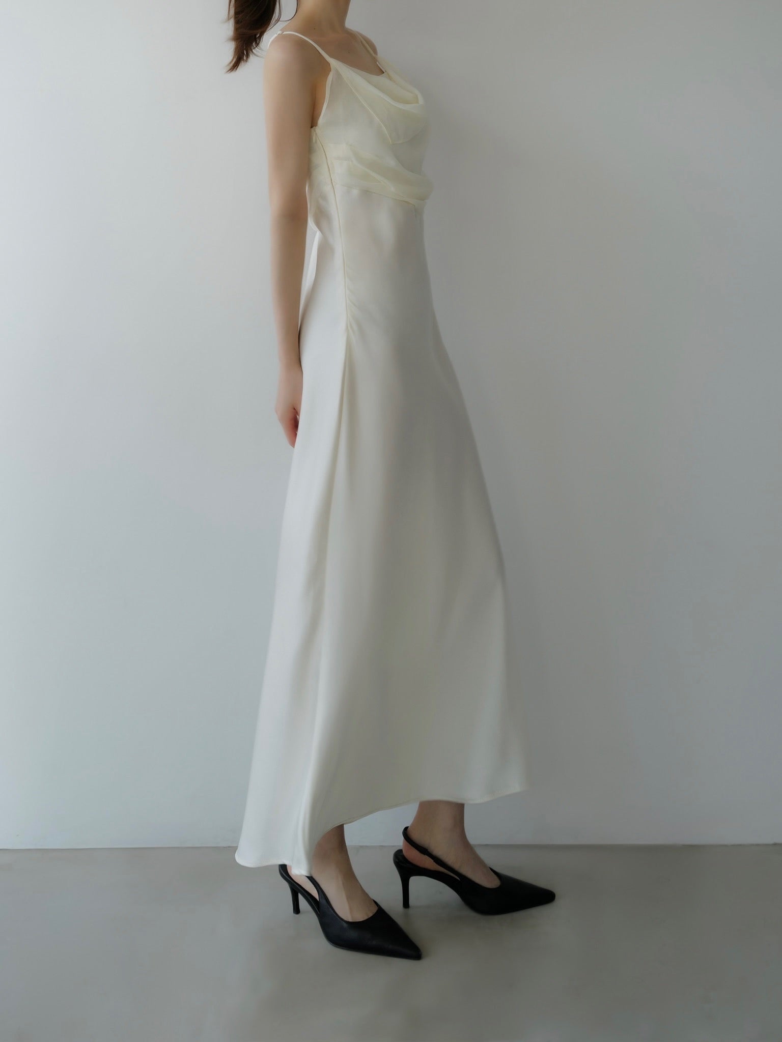 minimalist pleated long dress