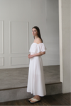flare top off shoulder dress