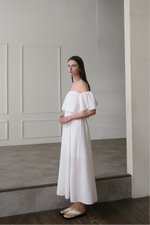 flare top off shoulder dress