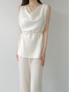 cowl neck satin tank