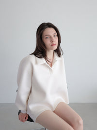 open neck sweat top