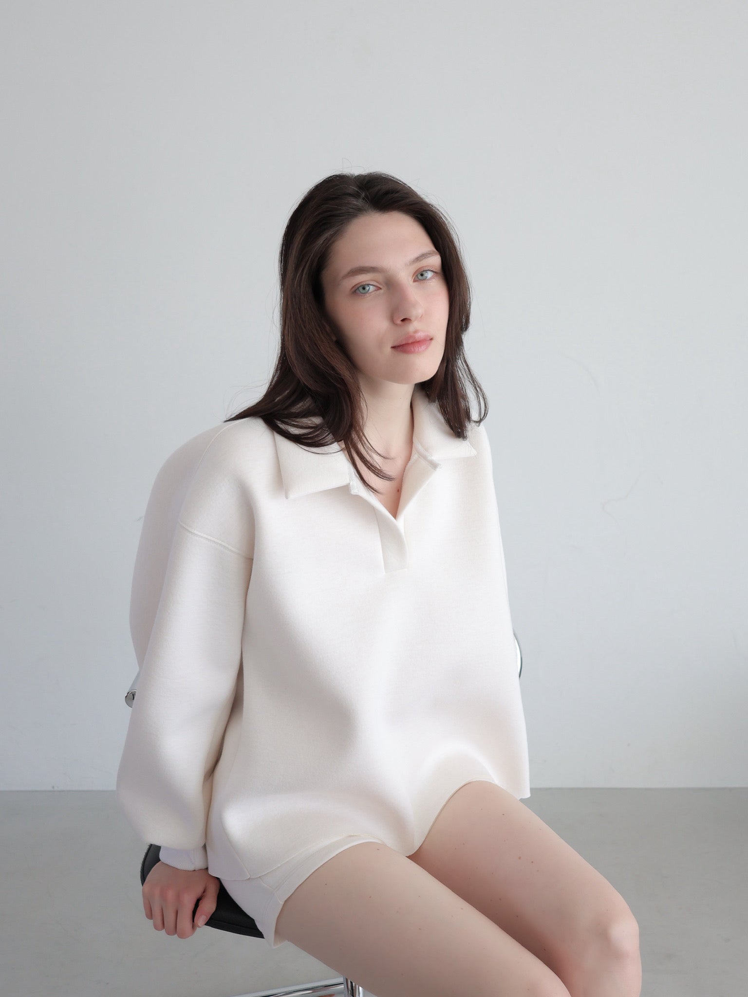 open neck sweat top