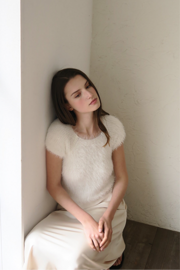 【maison celon】fuzzy cap sleeve top fuzzy cap sleeve top – célon
