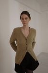 angora slim knit cardigan