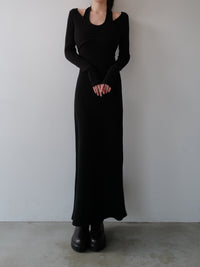 front cross rib knit dress