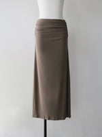 ruched waist long skirt