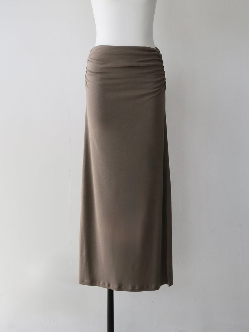 ruched waist long skirt