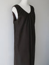 vegan leather v neck dress