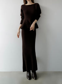 summer sale / textured peplum knit set