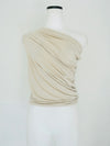 one shoulder ruched tank