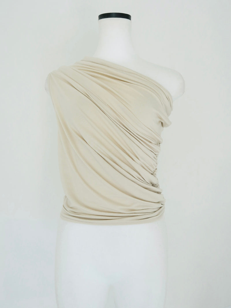 one shoulder ruched tank