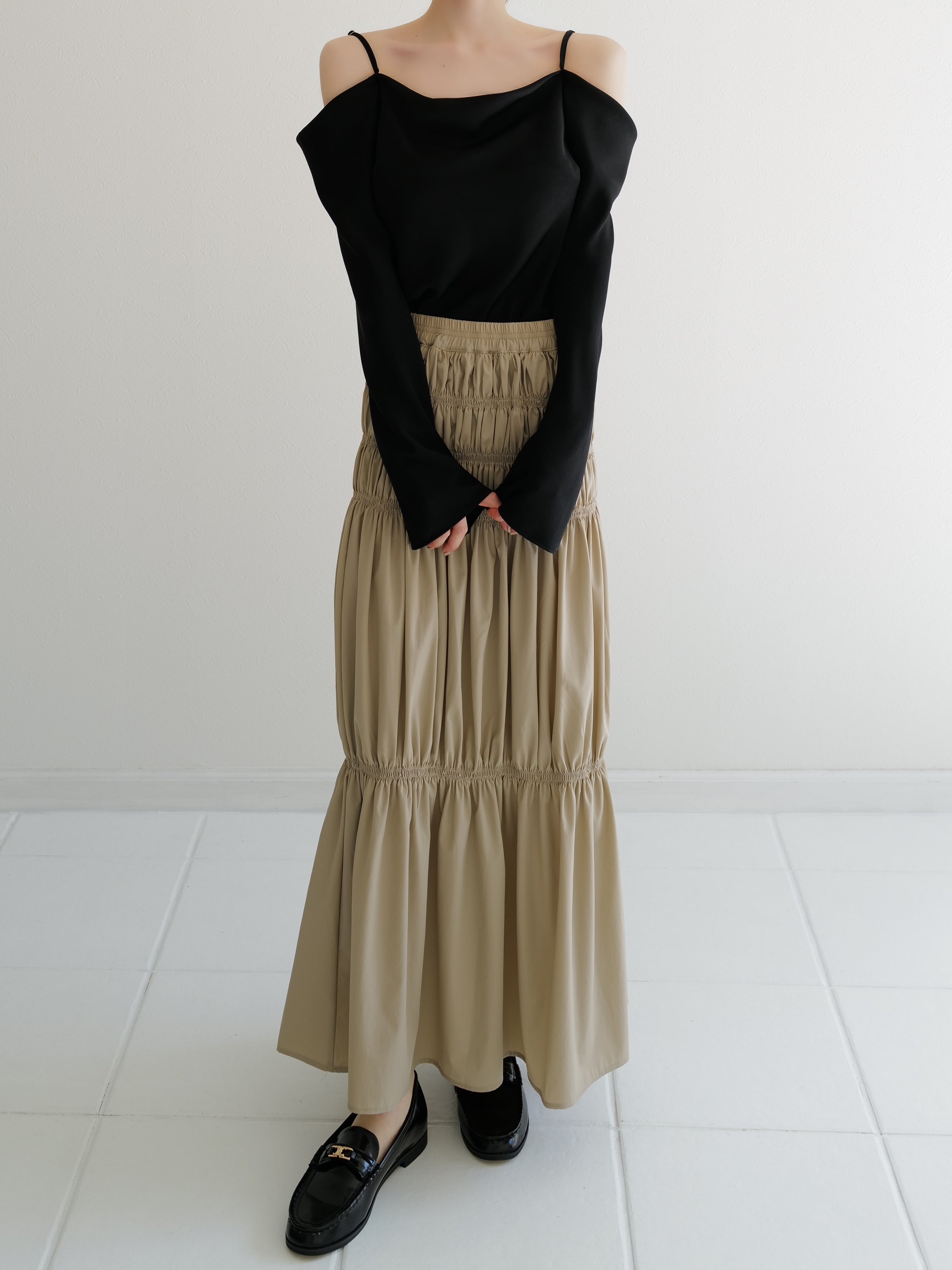 accently tiered long skirt