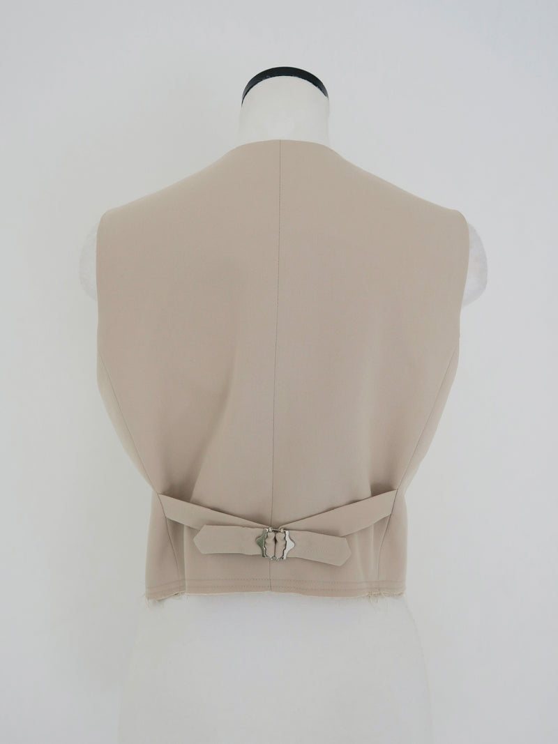 raw hem single vest