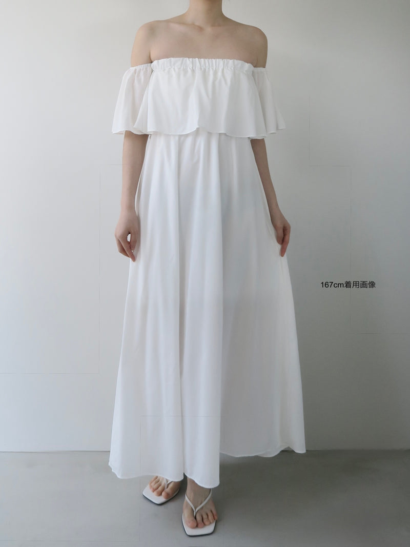 flare top off shoulder dress
