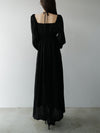 strap shirring long dress