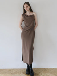 asymmetry drape cami dress