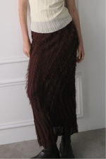 fringe knit tight skirt