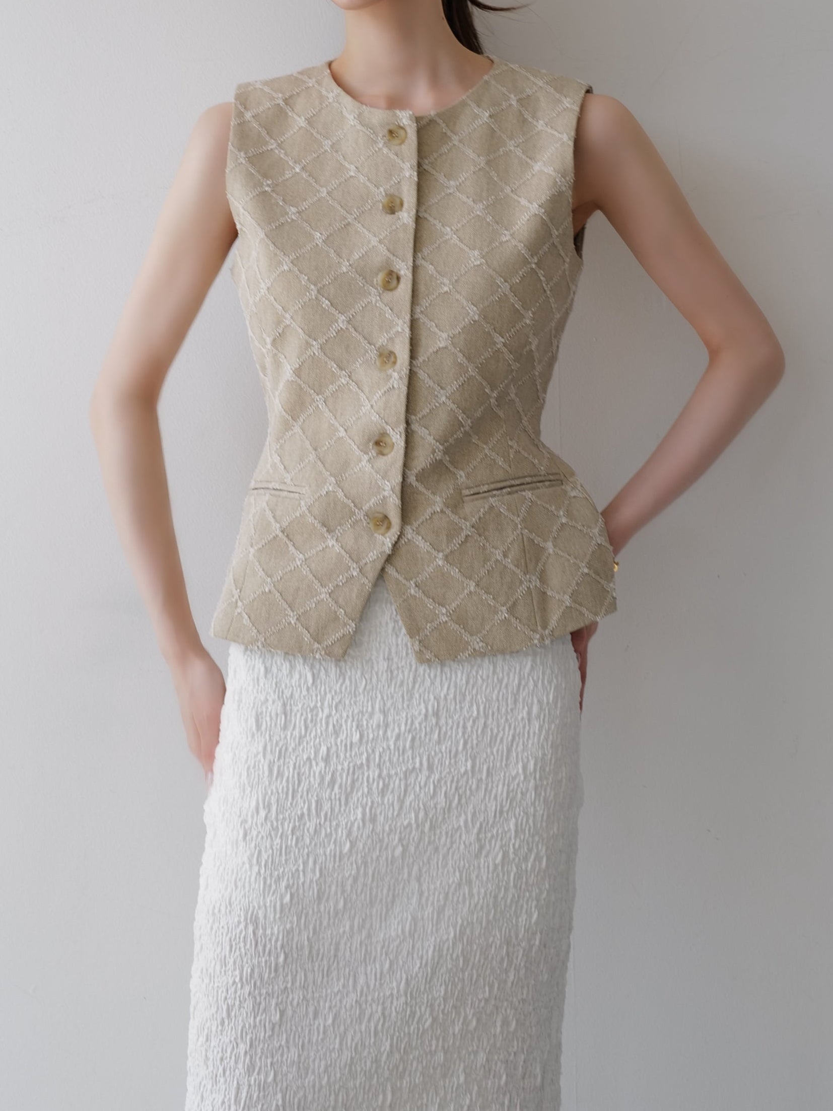 tailored diamond vest